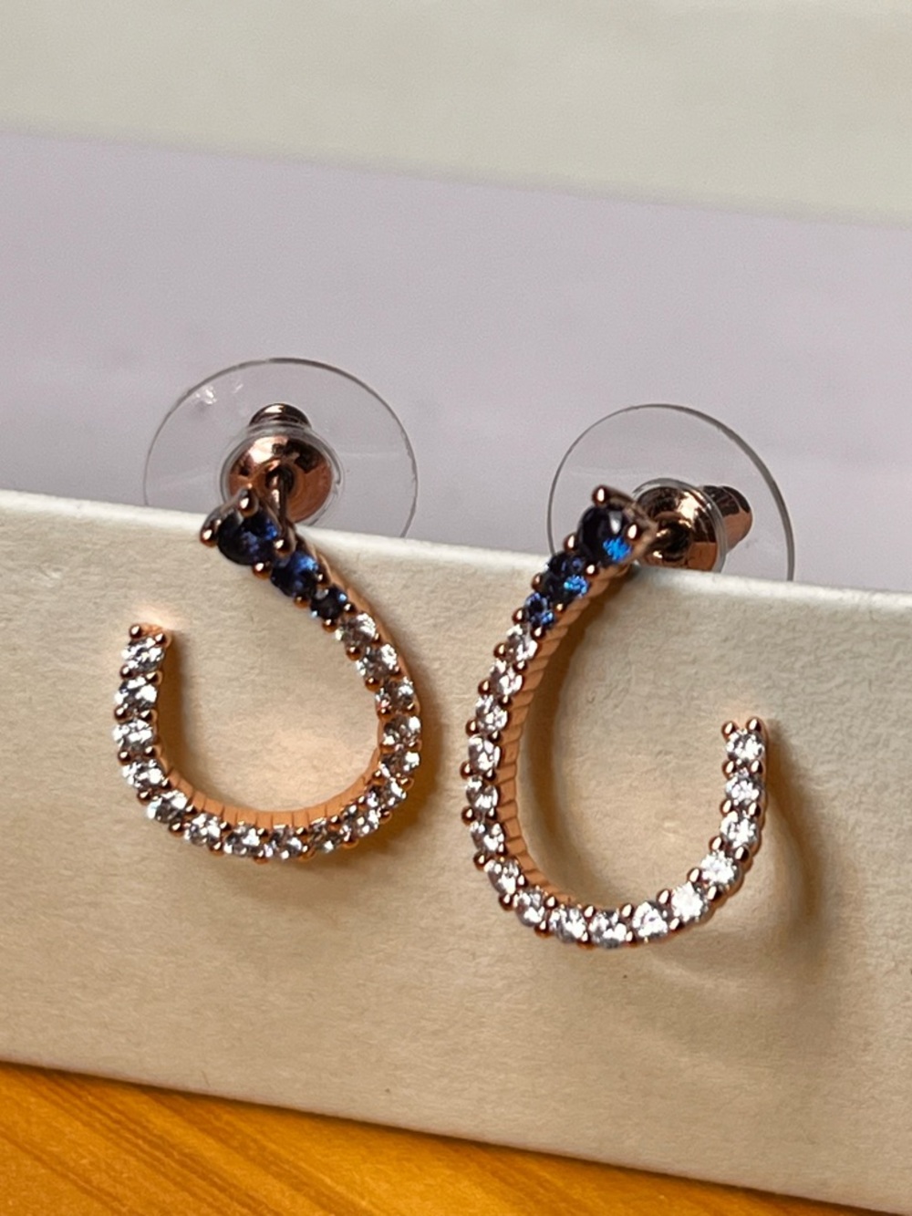 September Birthday Sapphire Corundum Rose Gold Plating Ring Bomb Party earrings
